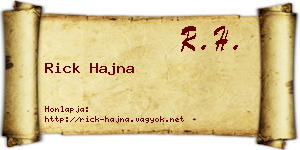 Rick Hajna névjegykártya